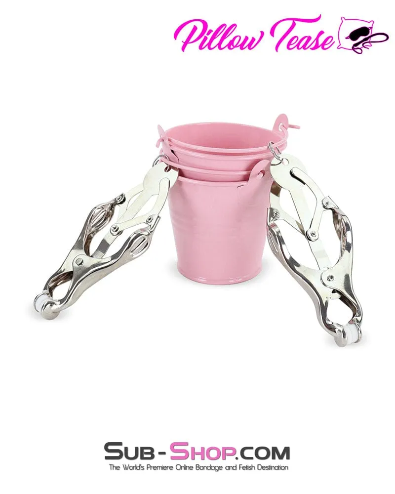 1780M      Funishment Clover Nipple Clamps with Pink Weight Buckets