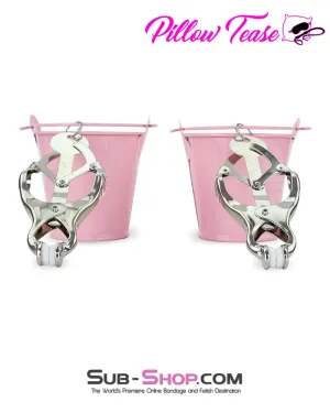 1780M      Funishment Clover Nipple Clamps with Pink Weight Buckets