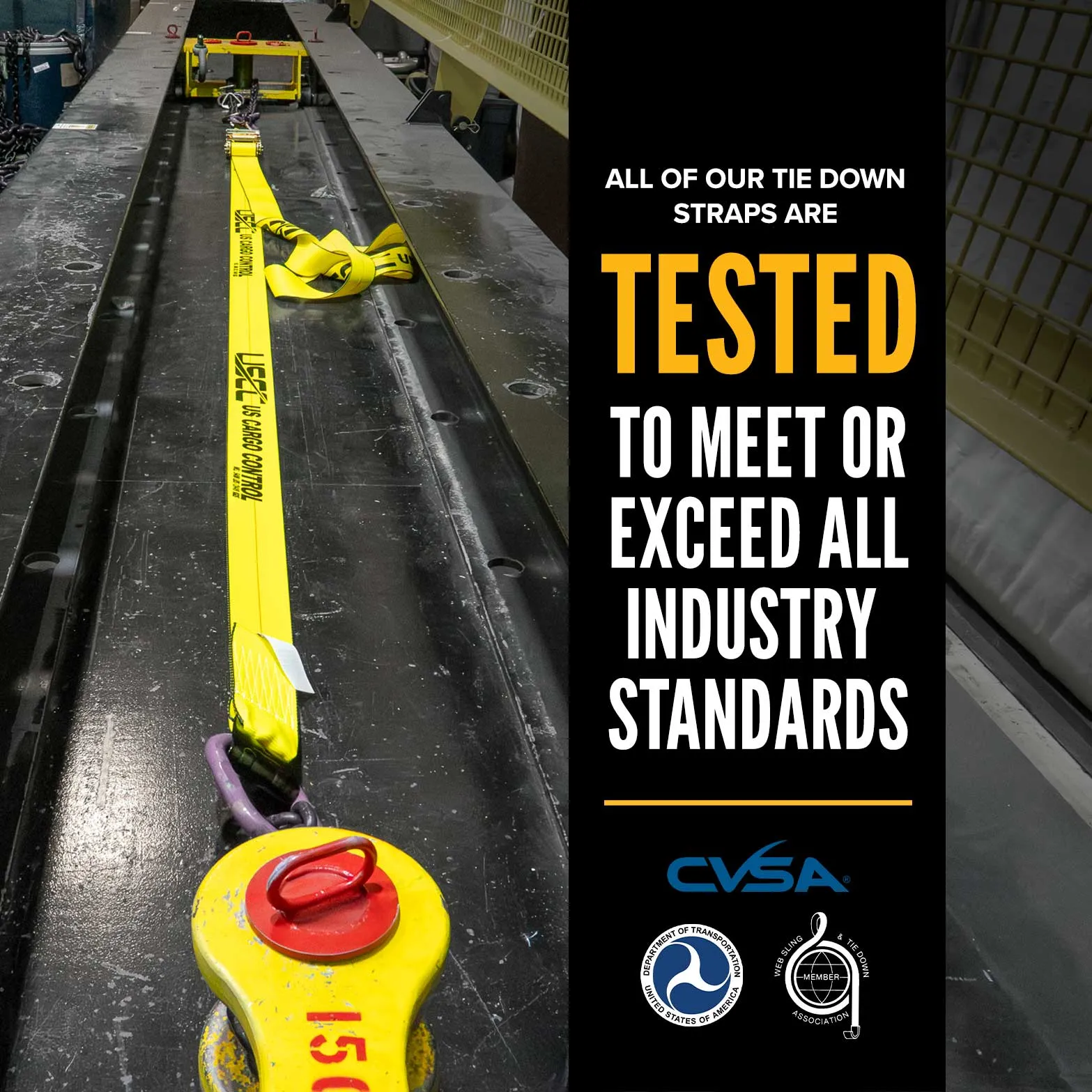 2" x 15' Replacement Tow Strap with RTJ Cluster Hooks | Yellow