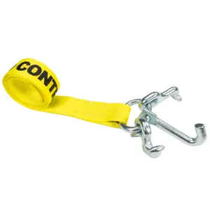 2" x 15' Replacement Tow Strap with RTJ Cluster Hooks | Yellow