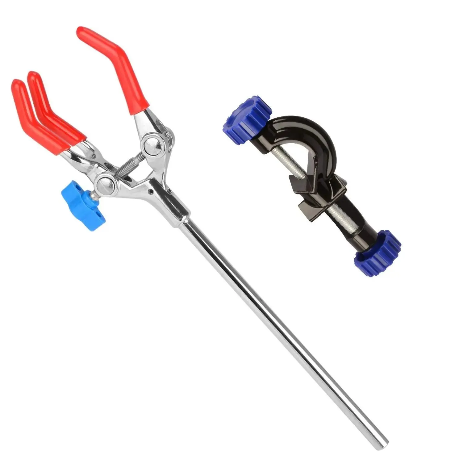 3 Prong Swivel Clamp and Bosshead Clamp Holder Set