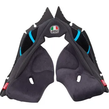 AGV Pista GP RR Cheek Pads - Gray/Cyan - XL 201850005623GXL