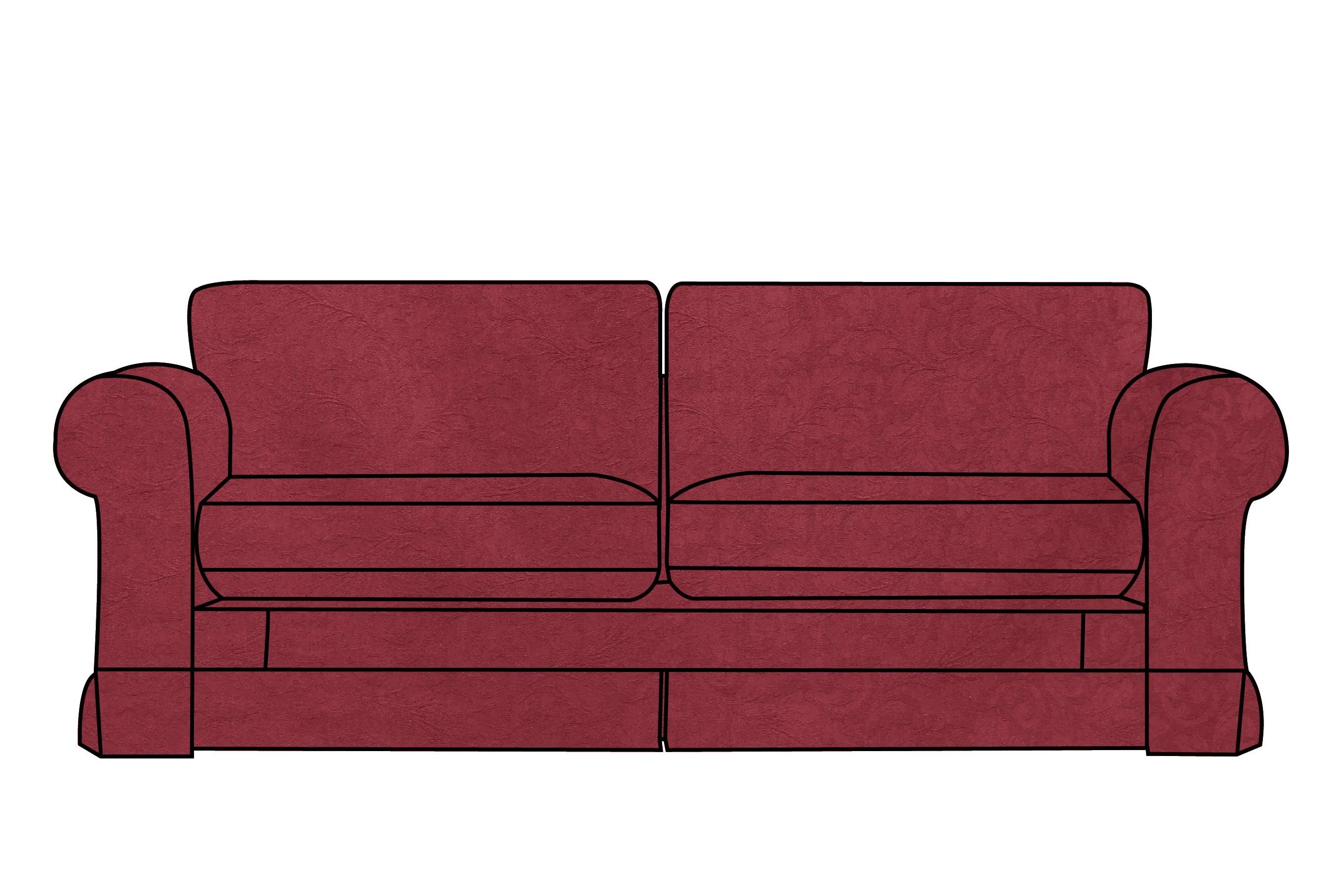 Albany | 3 Seater Extra Loose Cover | Kingston Burgundy