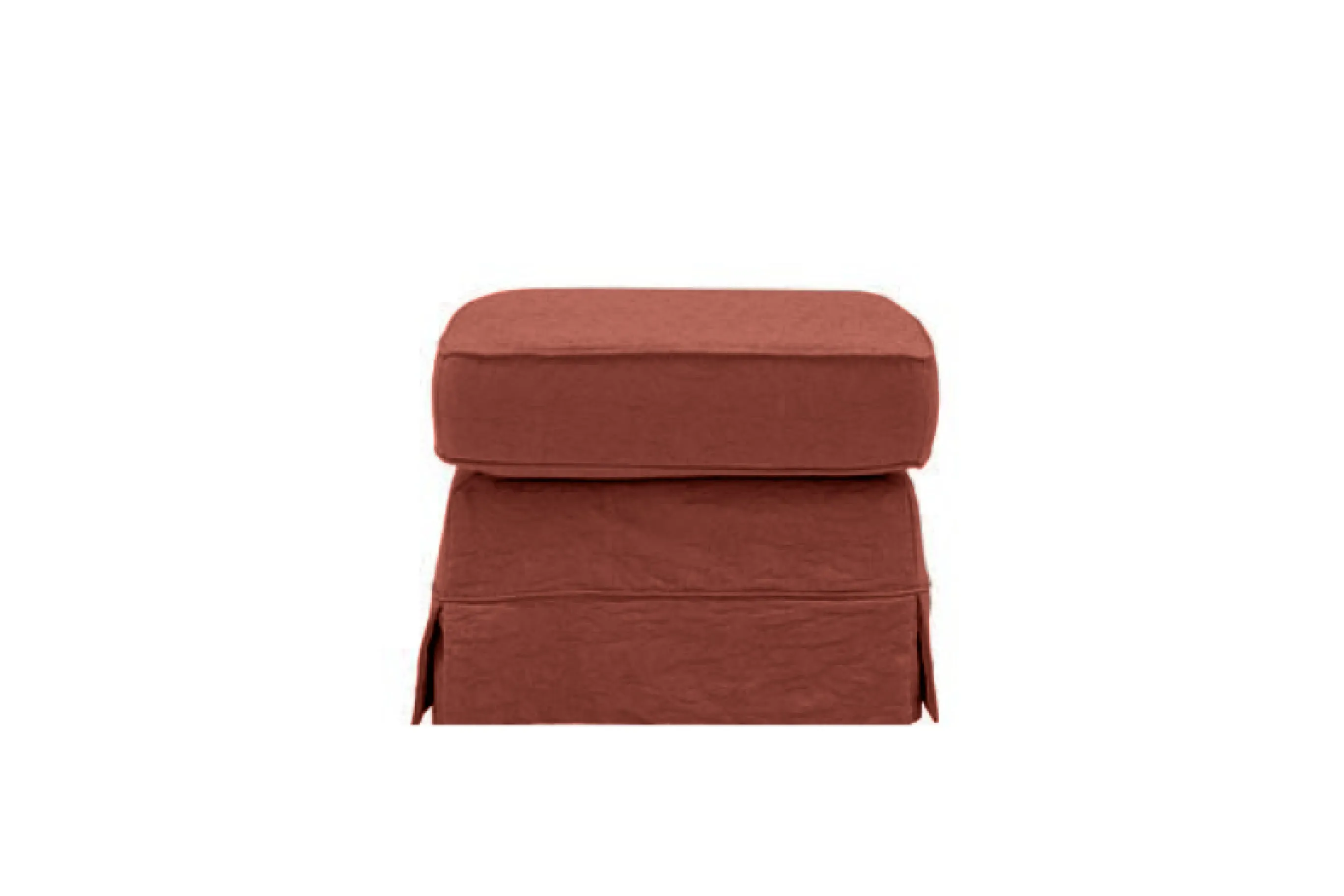 Albany | Footstool Extra Loose Cover | Kingston Dark Terracotta