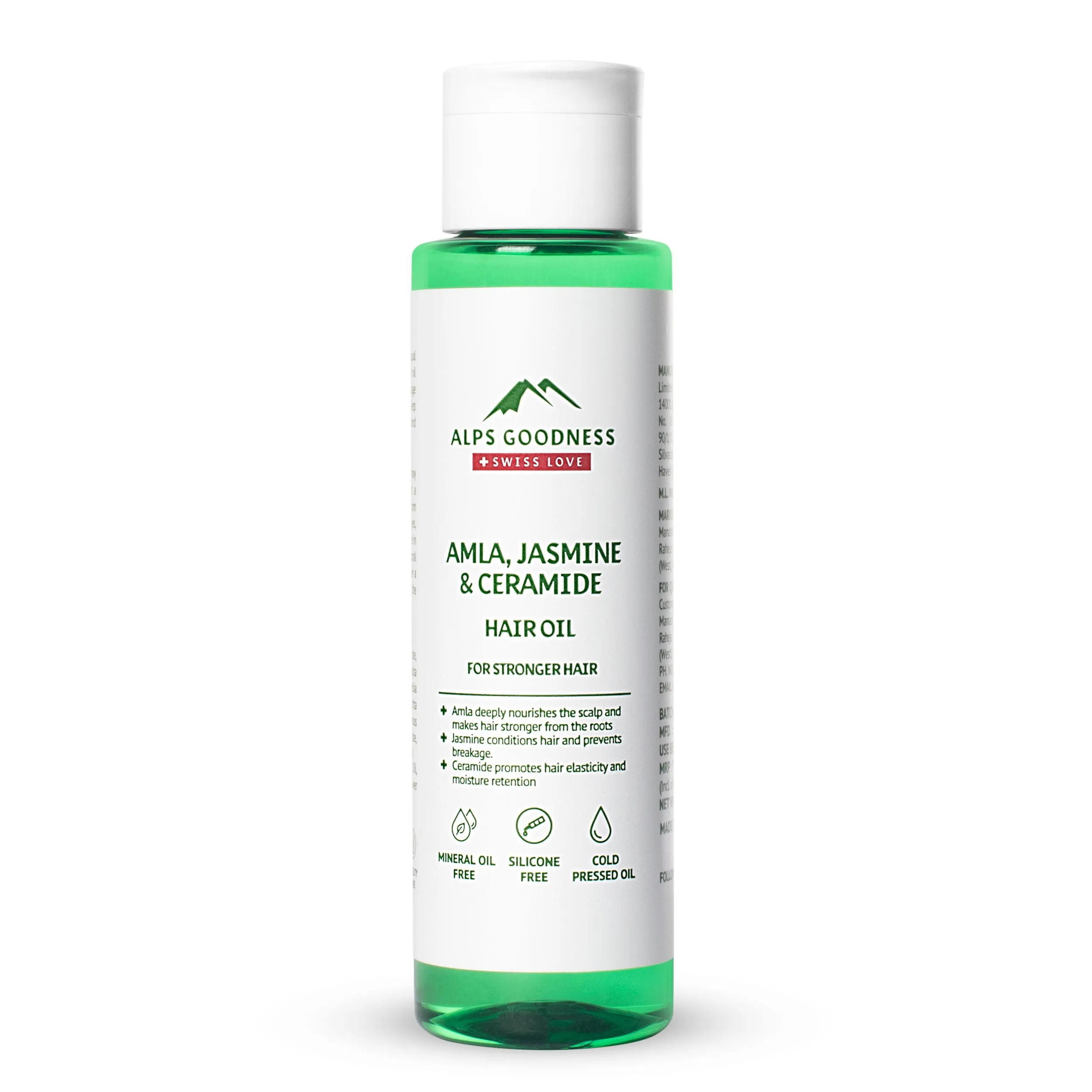 Alps Goodness Amla, Jasmine & Ceramide Hair Oil for Stronger Hair (95 ml)| Lightweight Oil| Light oil for everyday use| Silicone Free, Sulphate Free, Mineral Oil Free, Vegan, Cruelty Free