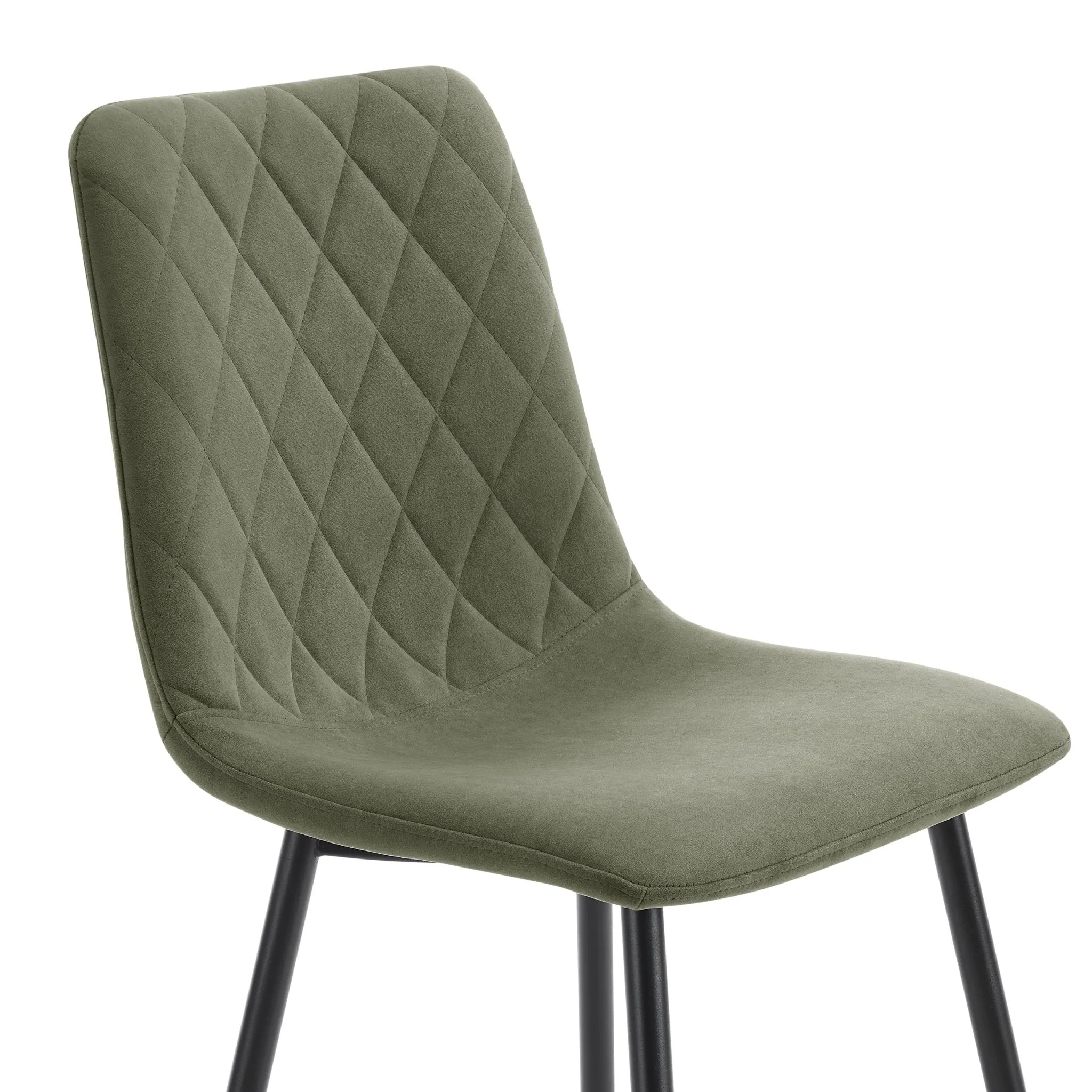 Annie Set Of 2 Dining Chairs - Velvet - Sage Green
