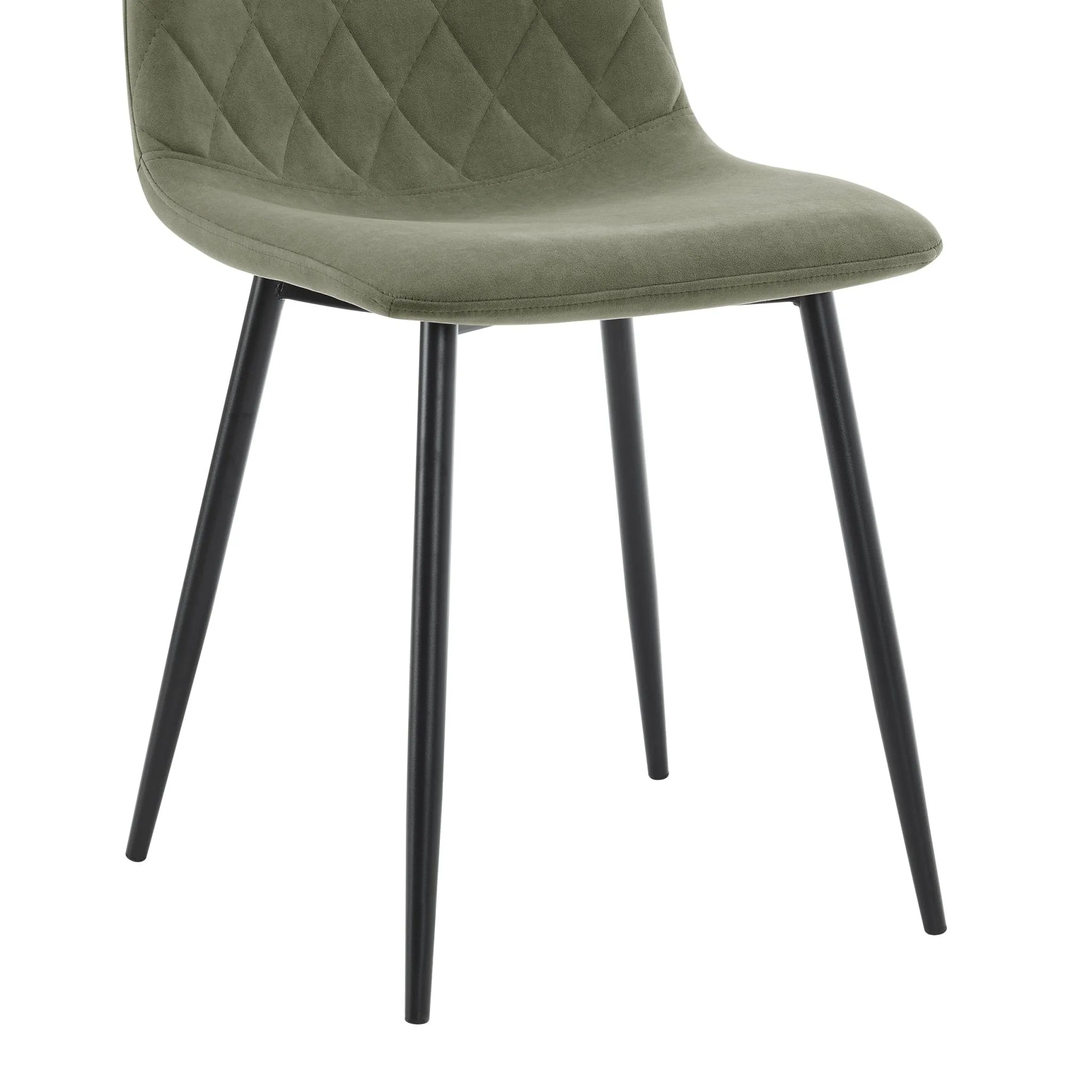 Annie Set Of 2 Dining Chairs - Velvet - Sage Green