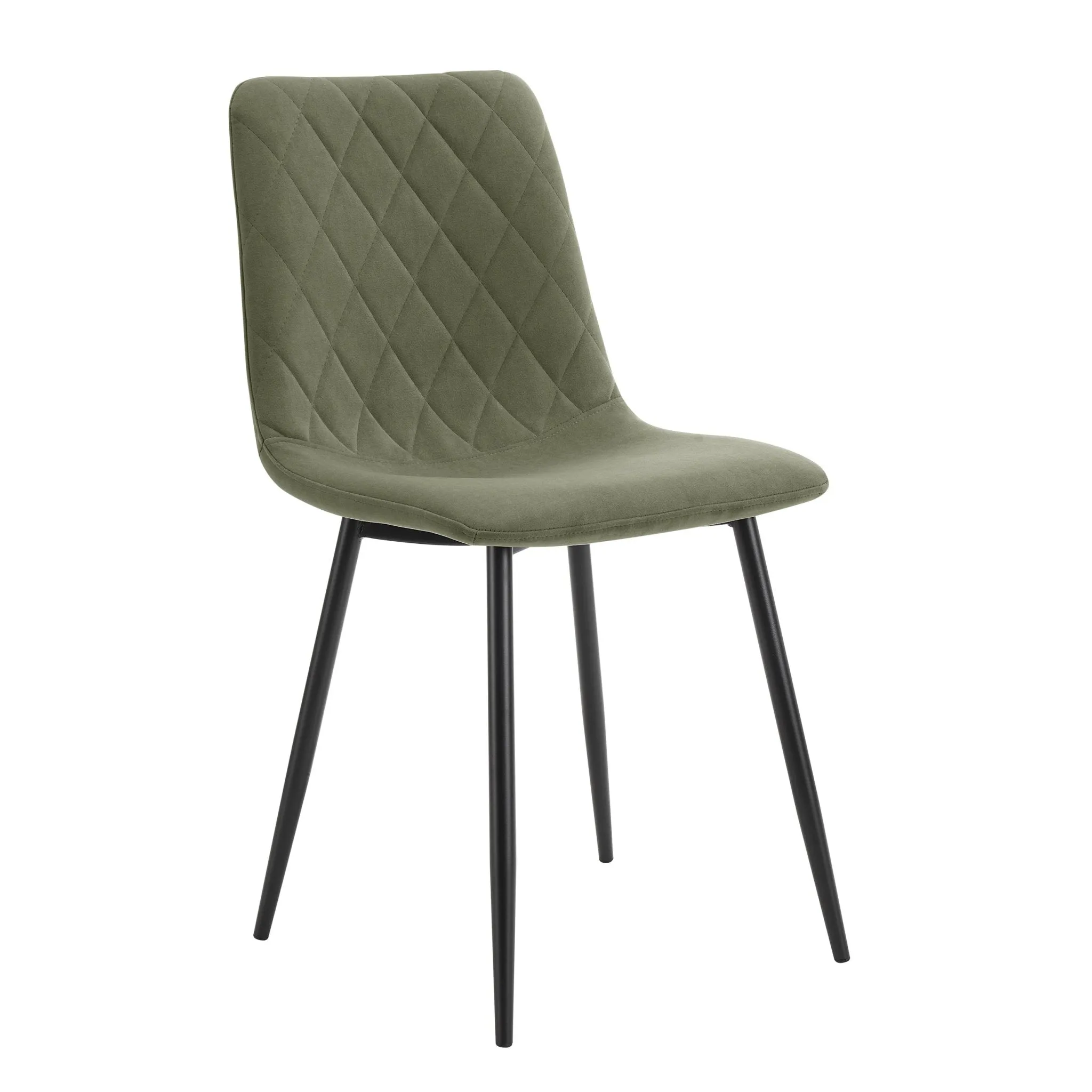 Annie Set Of 2 Dining Chairs - Velvet - Sage Green
