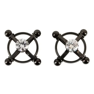 Bad Kitty Stainless Steel Black Adjustable Nipple Clamp with Shiny Star