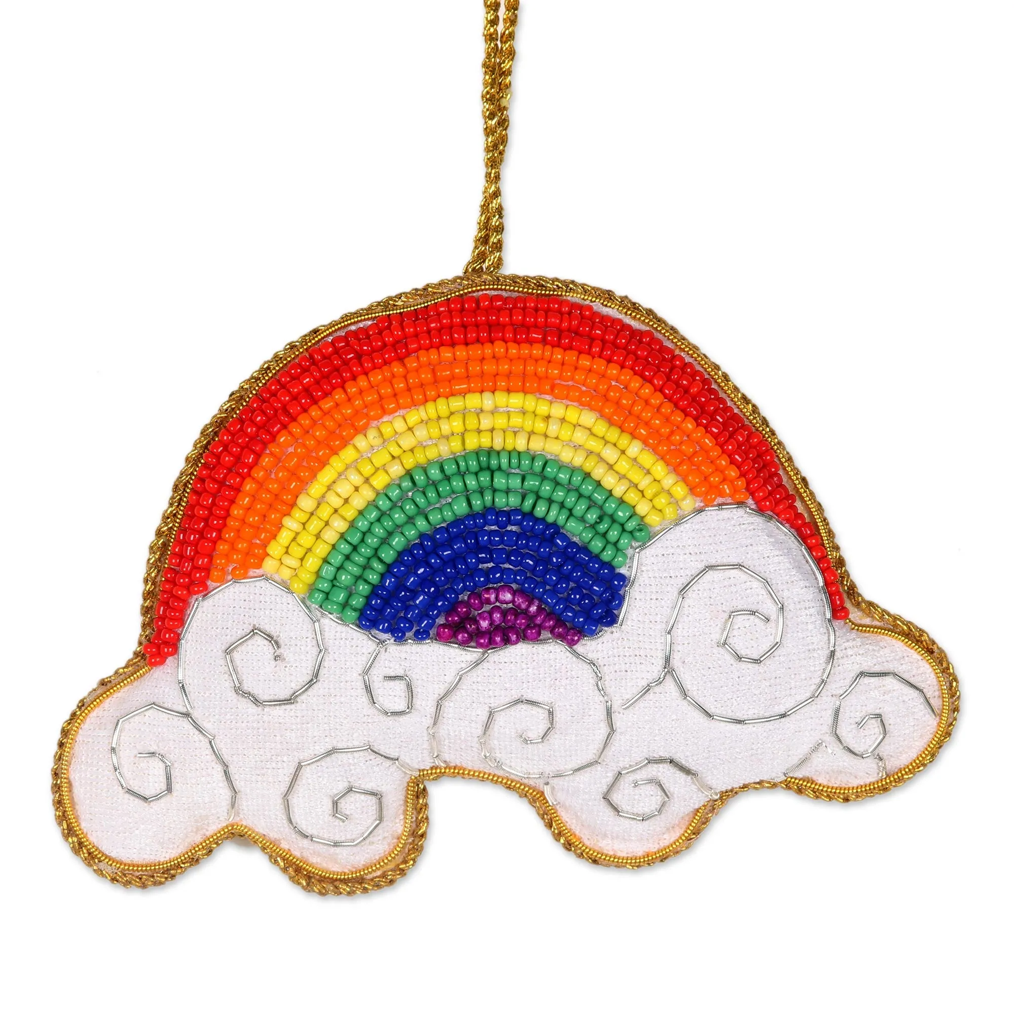 Beaded Rainbow Ornaments - Set of 6 - Rainbow Delight