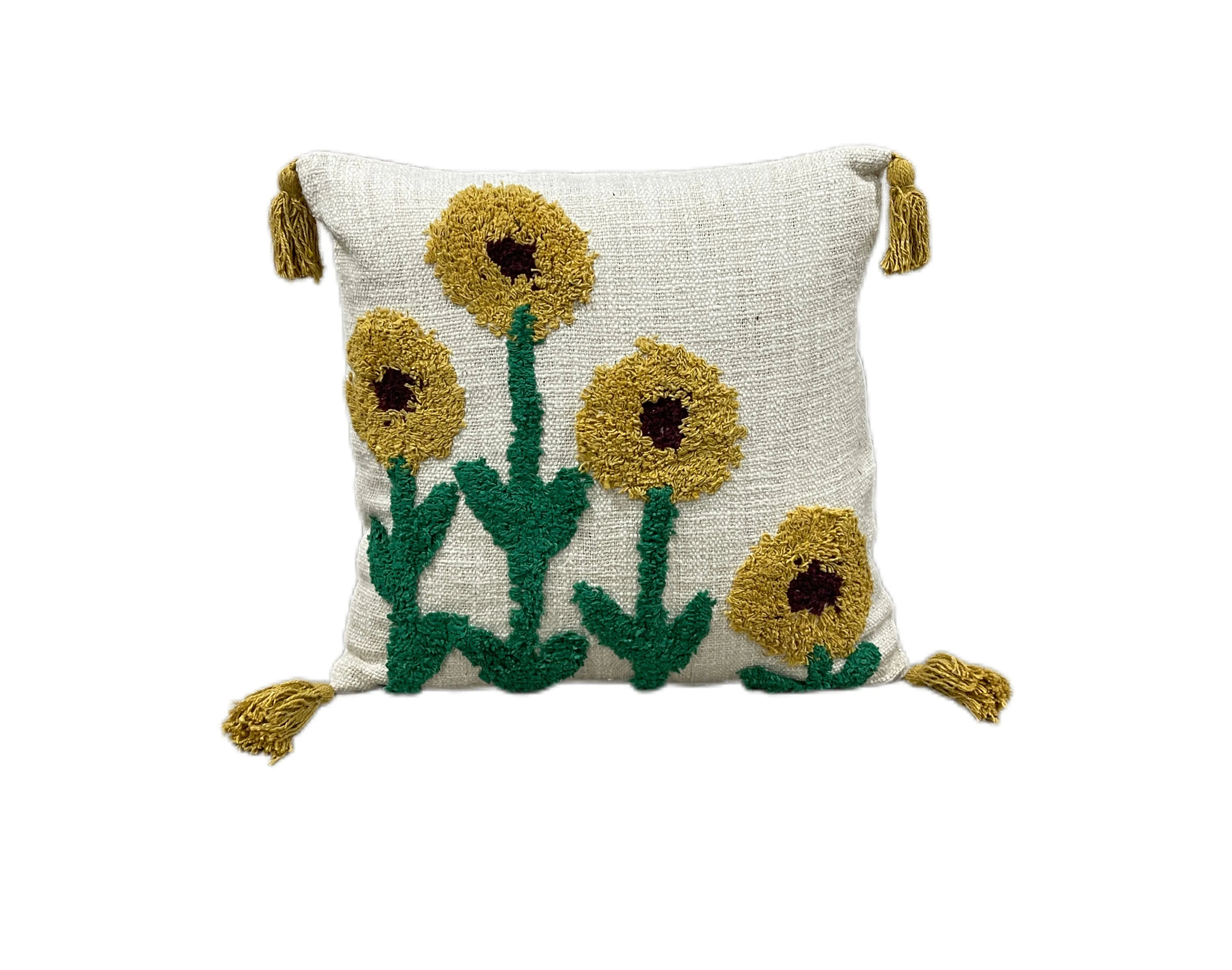 Beautiful Boho Cotton Tufted Cushion Cover - 40cm