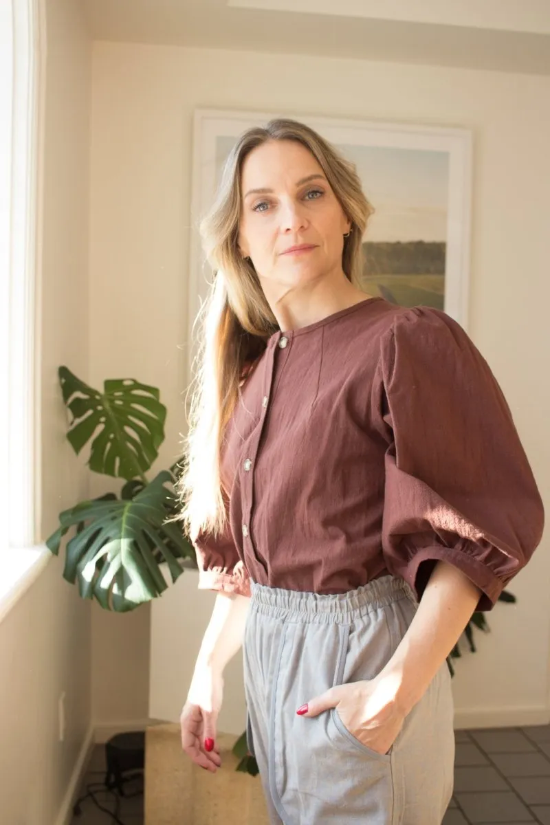 Birds of North America Serin Blouse - Cocoa (Online Exclusive)