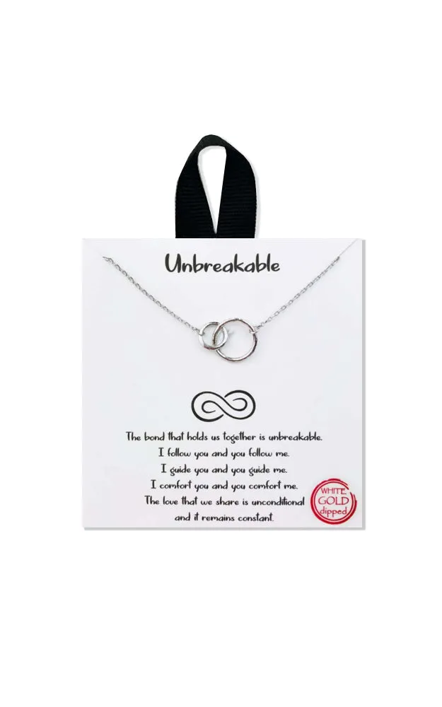 BJNA031RH Rhodium "Unbreakable" Pendant Necklace