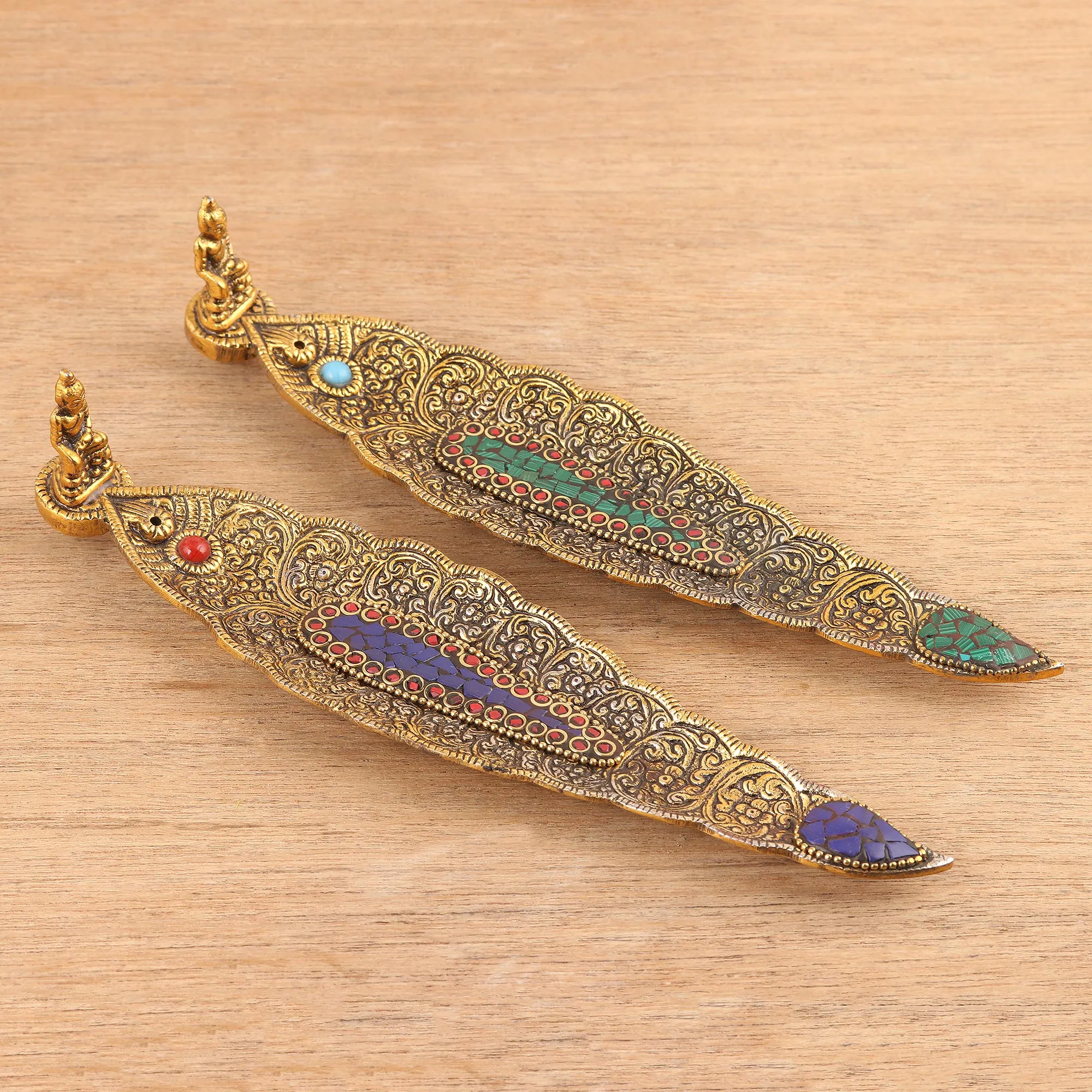Brass Incense Holders with Antique Finish  - Buddha's Nature