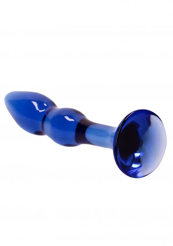 Chrystalino Gallant Blue Glass Curved Dildo Wand