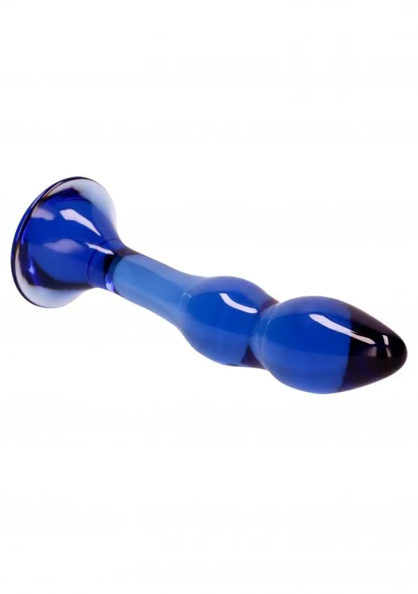 Chrystalino Gallant Blue Glass Curved Dildo Wand