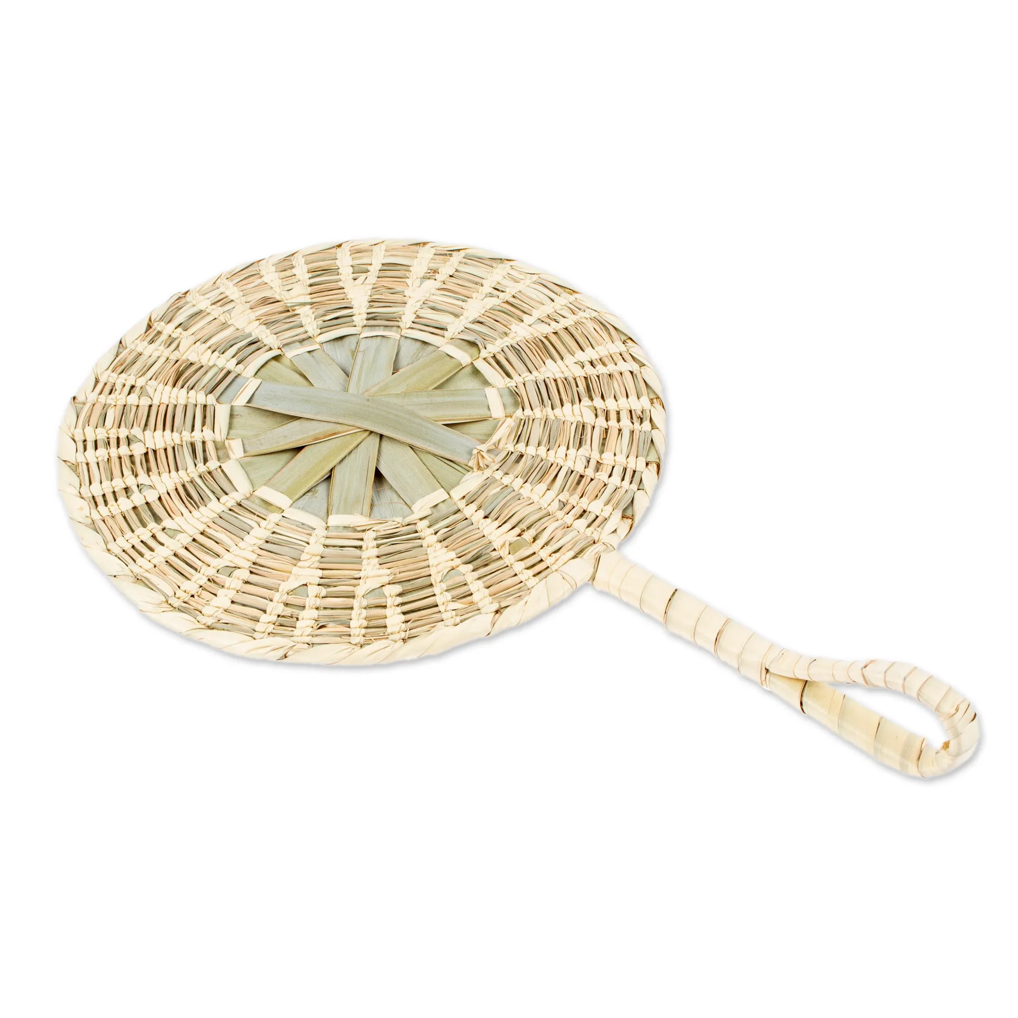 Decorative & Utilitarian Palm Fiber Fan Hand-Woven in Mexico - Breezy Style | NOVICA