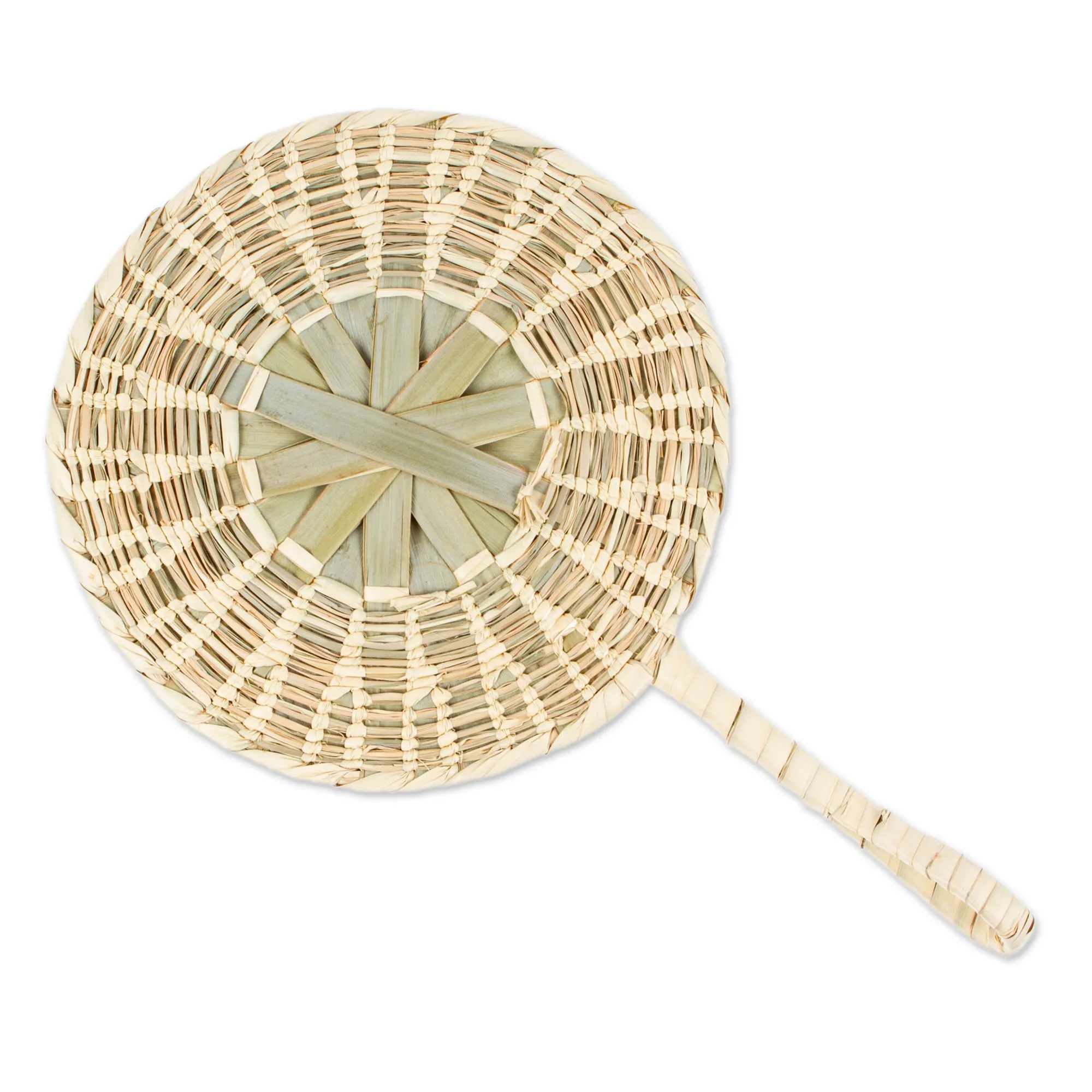Decorative & Utilitarian Palm Fiber Fan Hand-Woven in Mexico - Breezy Style | NOVICA