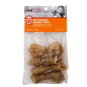 Dogit 100% Rawhide Knotted Bones - 11.4 cm (4.5 in)  4 pack