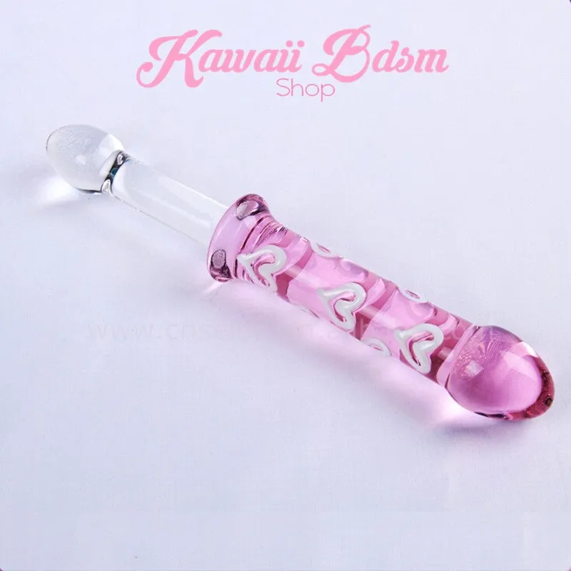 Double Ended Hearts Glass Dildo