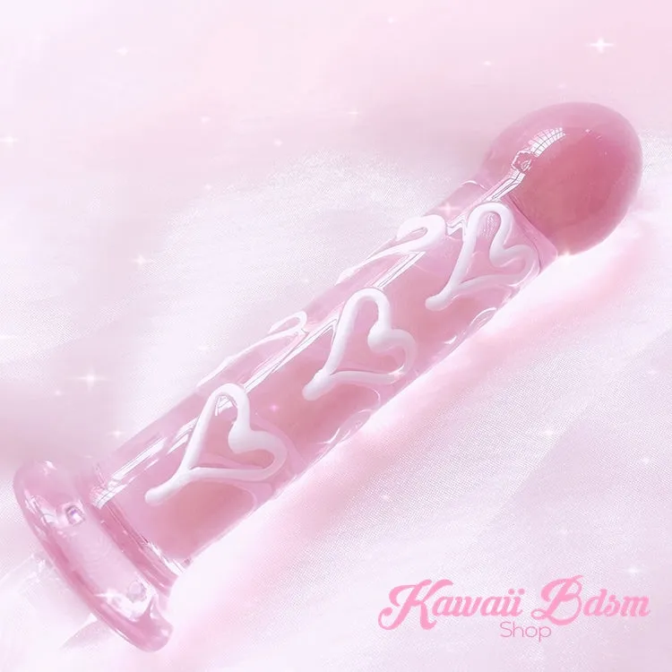 Double Ended Hearts Glass Dildo