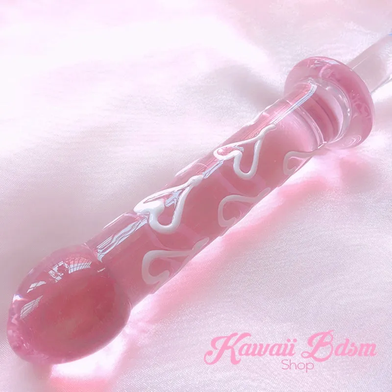 Double Ended Hearts Glass Dildo