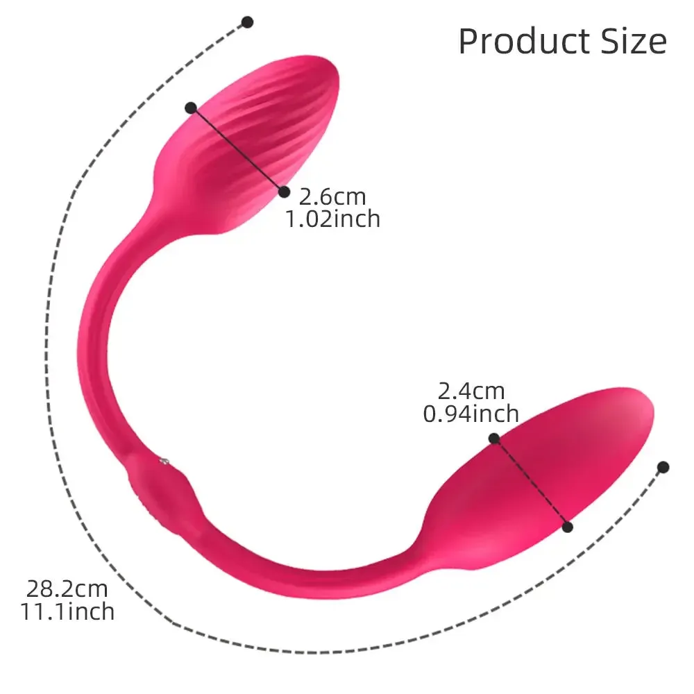 Dual Fun Double-Ended Dildo Clit Anal Vibrator | Remote Control Clit Stimulator & Butt Plug