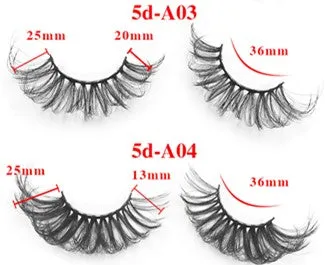 Five pairs set with extended false eyelashes