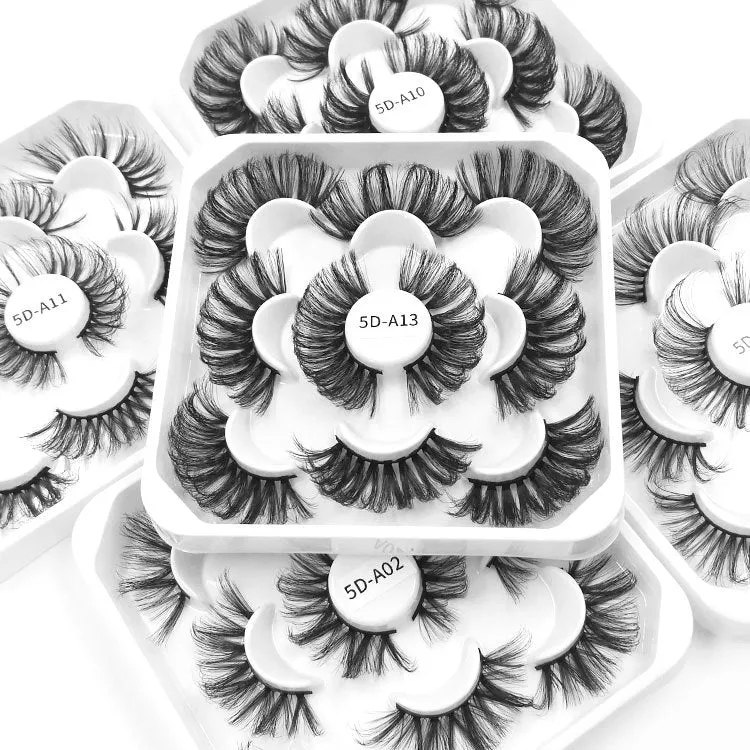 Five pairs set with extended false eyelashes