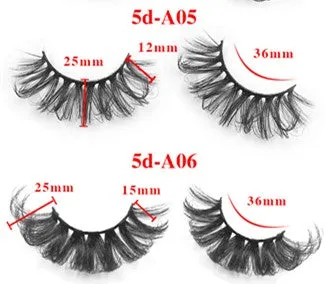 Five pairs set with extended false eyelashes