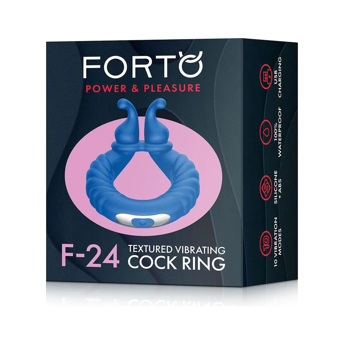FORTO F-24 Textured Vibrating C-Ring 40 mm - Blue