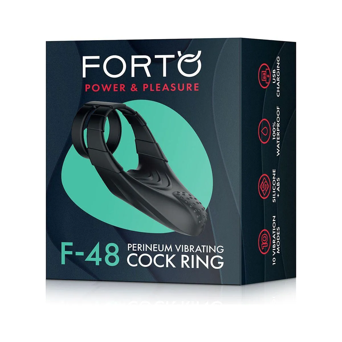 FORTO F-48 Vibrating Perineum Double C-Ring - Black