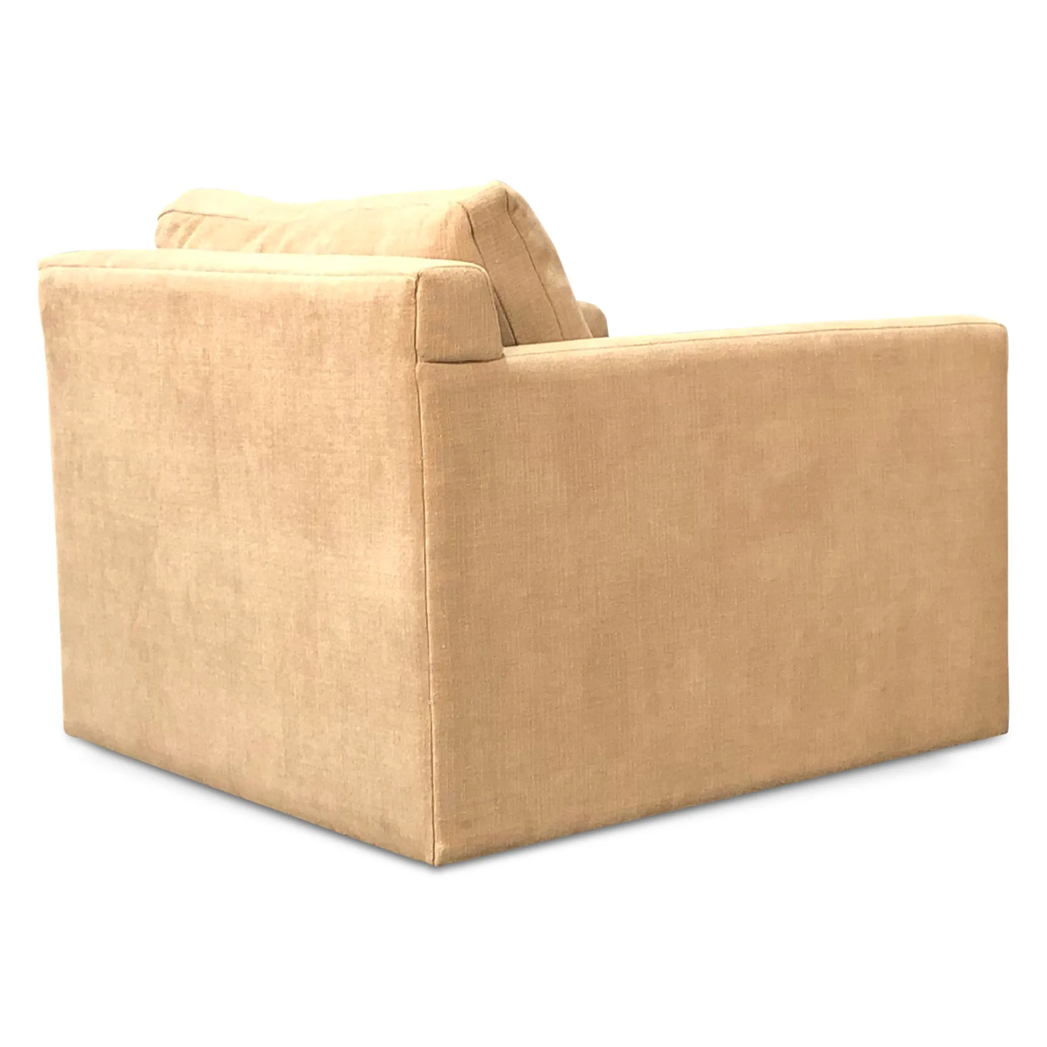 Genova Casual Modern Arm Chair in Oat Chenille Fabric