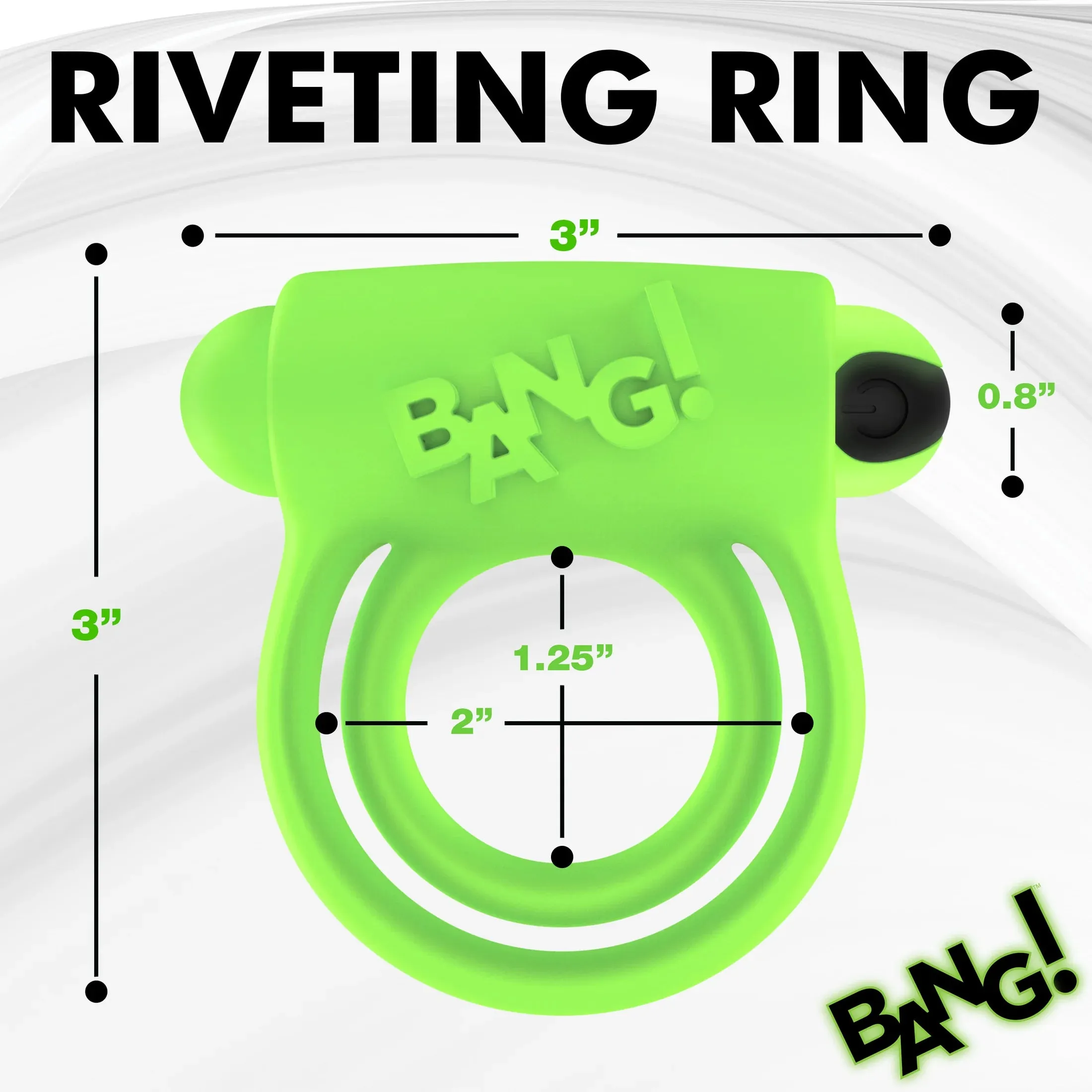 GLOW-IN-THE-DARK SILICONE VIBRATING COCK RING