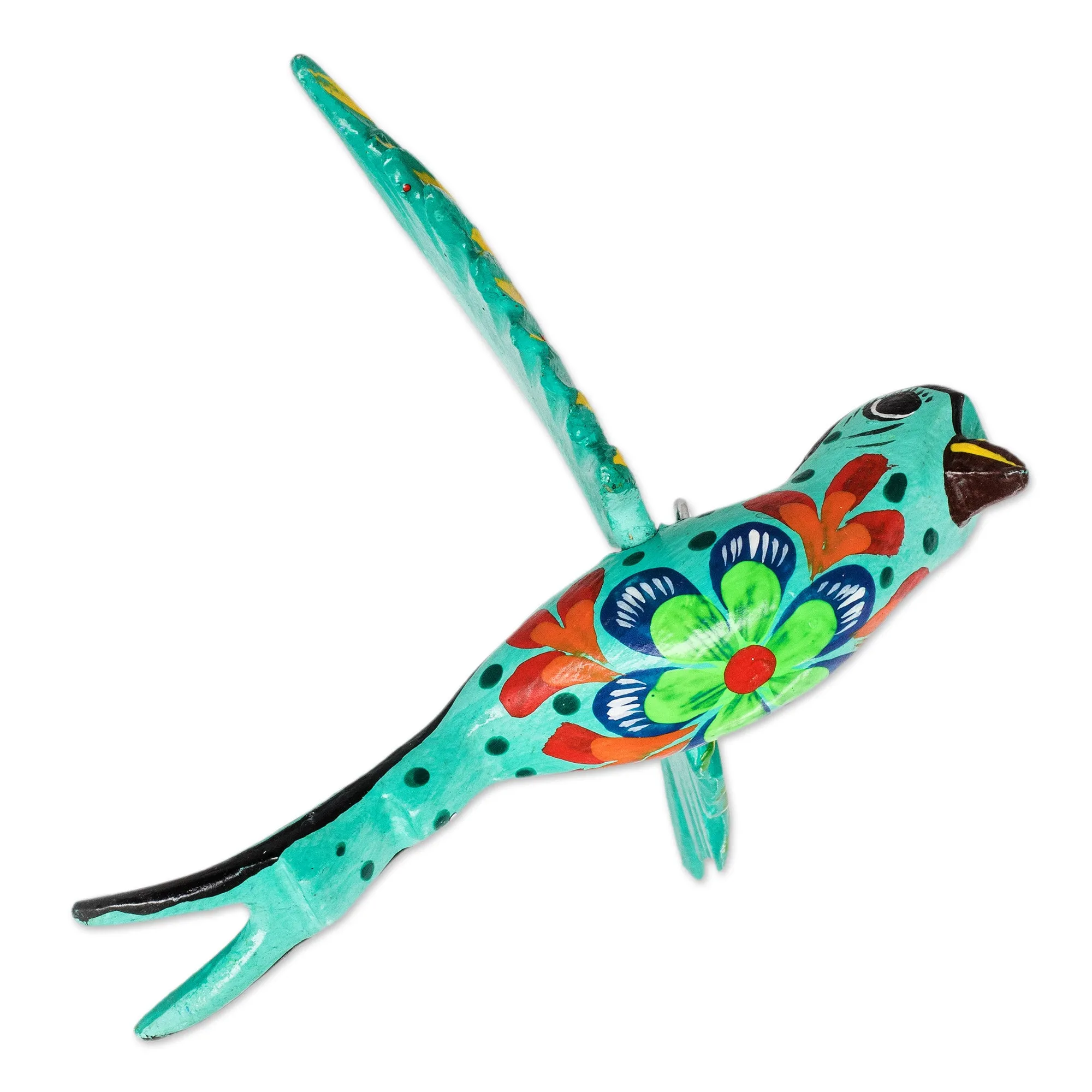 Hand-Painted Tropical Bird Wooden Ornament from Guatemala - Beloved Bird | NOVICA