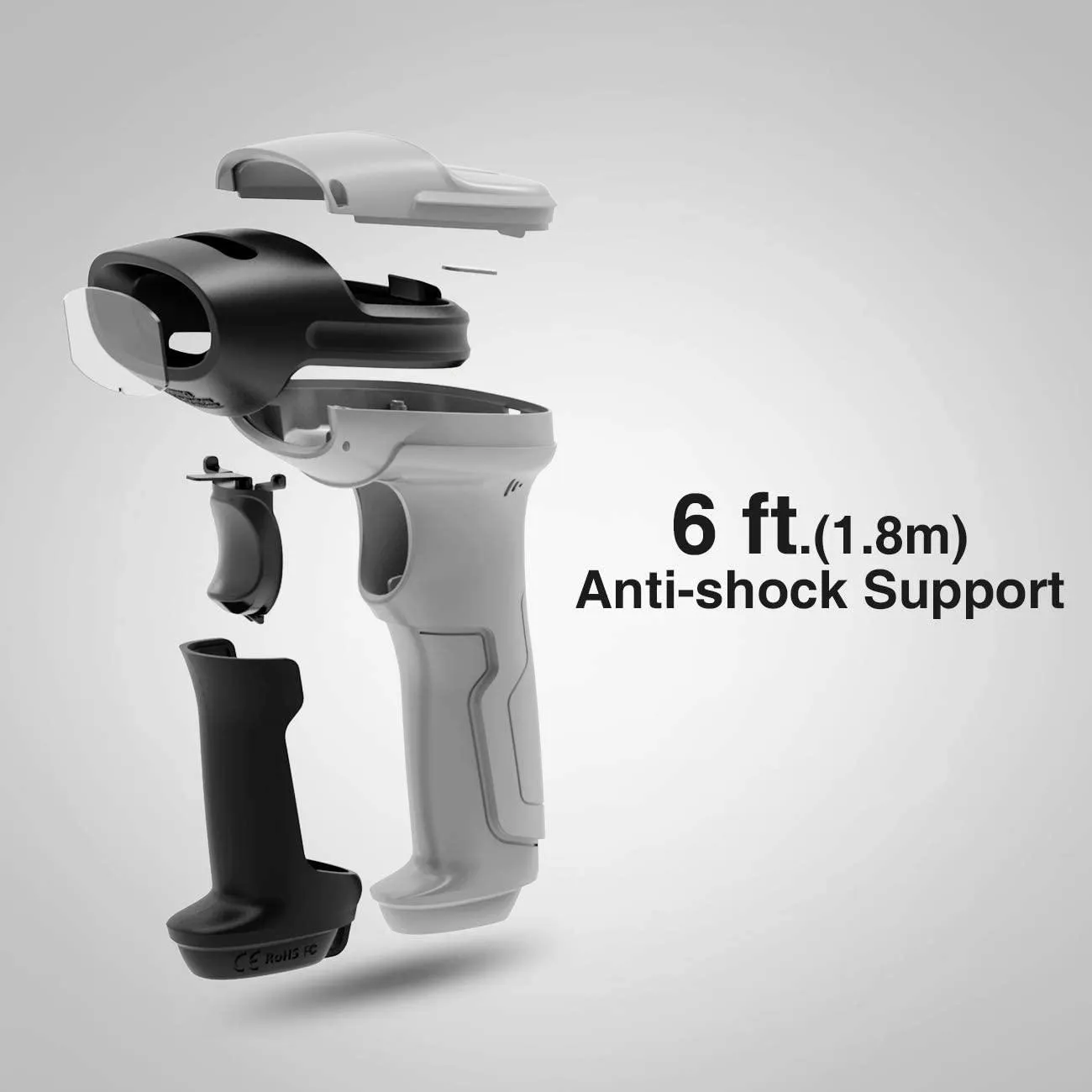 Inateck Bluetooth Barcode Scanner, Working Time Approx. 15 Days, 35M Range, Automatic Fast and Precise Scanning, BCST-70