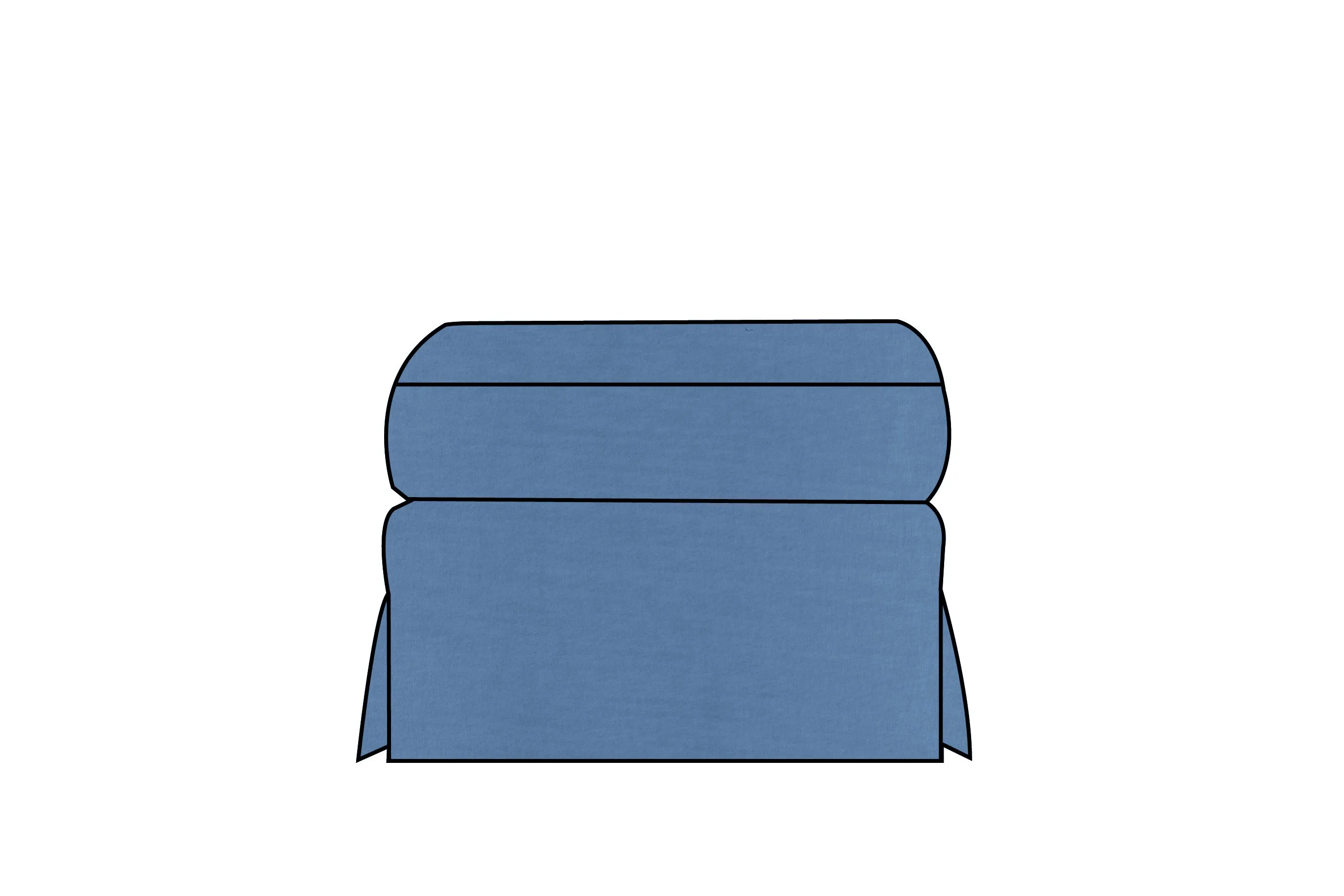 Kate | Footstool Extra Loose Cover | Capri Blue