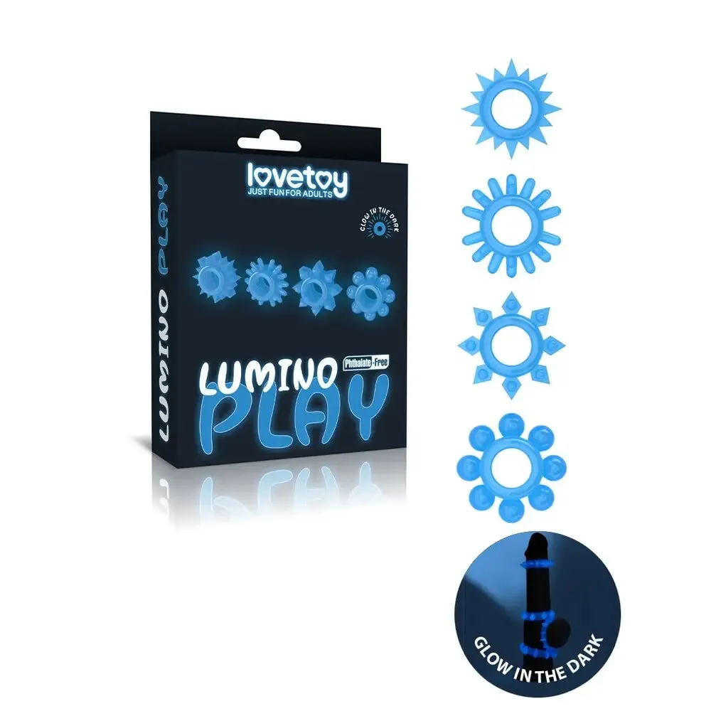 Lovetoy Glow in the Dark Rubber Textured Cock Ring Set