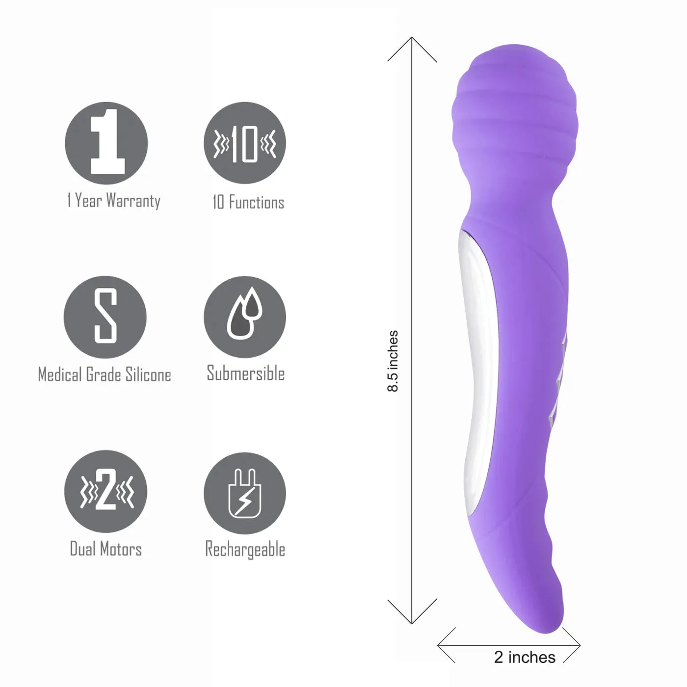 Maia Zoe Dual-Ended Vibrator - Wand and G-Spot Vibe