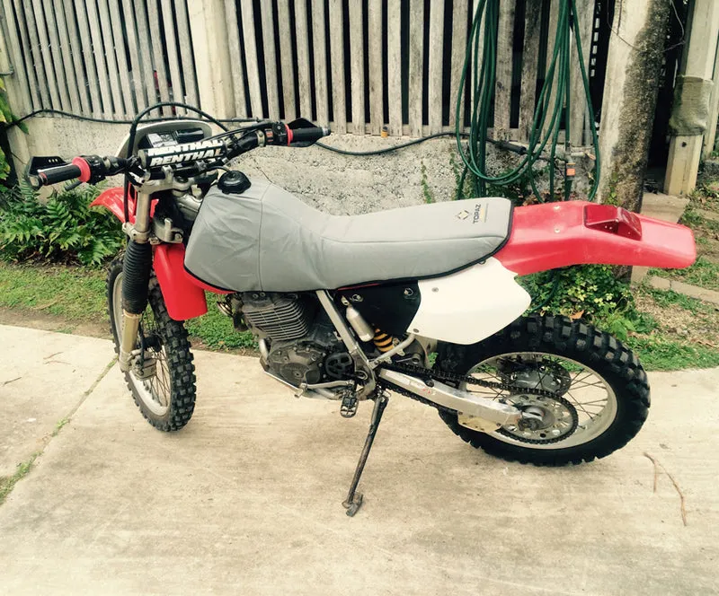 Motorcycle Padded Canvas Seat and Tank Cover Kawasaki KL250J Stockman 2000-On AK358BP All-in-One