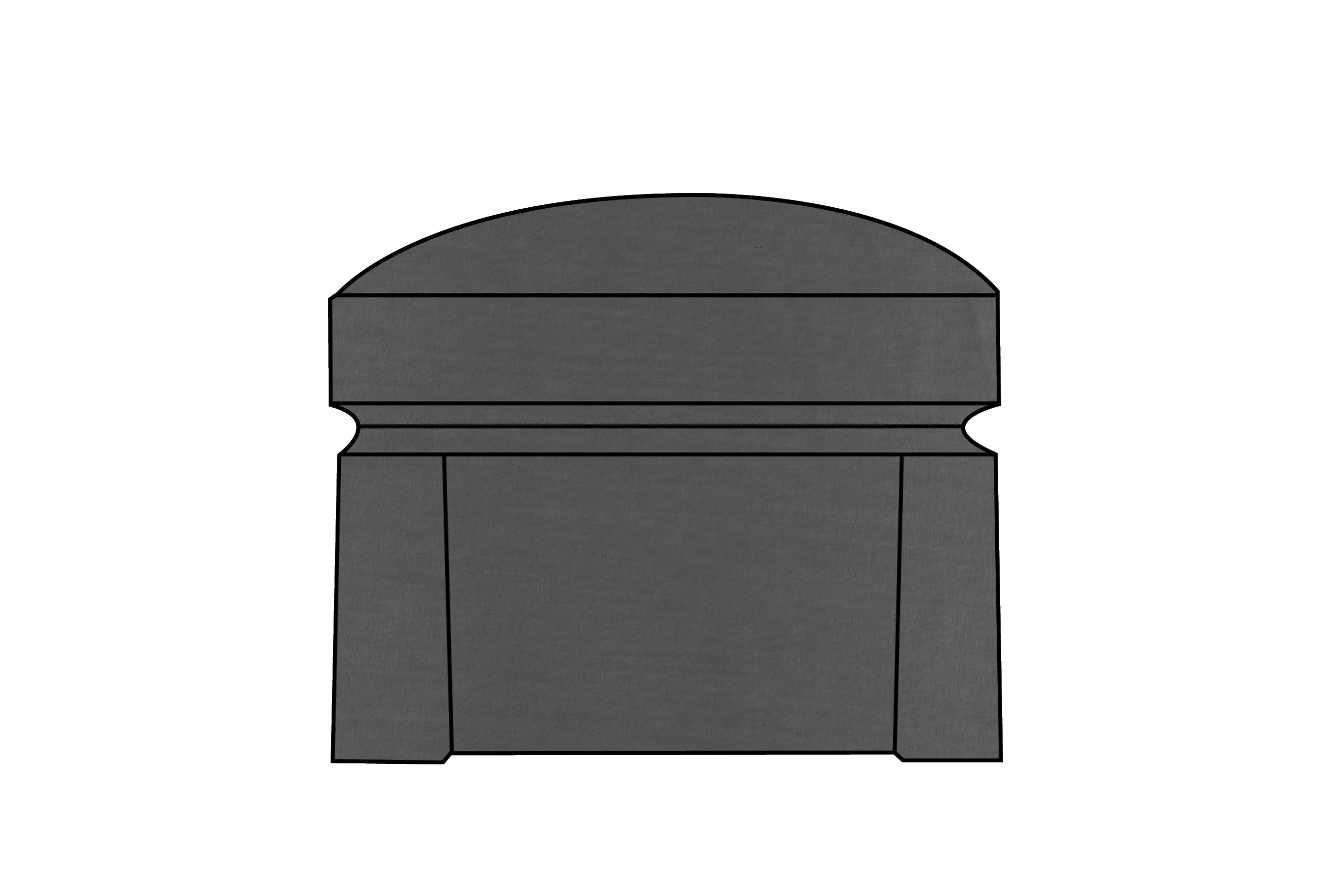 Newport | Footstool Extra Loose Cover | Capri Dark Grey