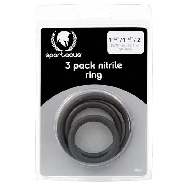 Nitrile Cock Ring Set (Black/3)