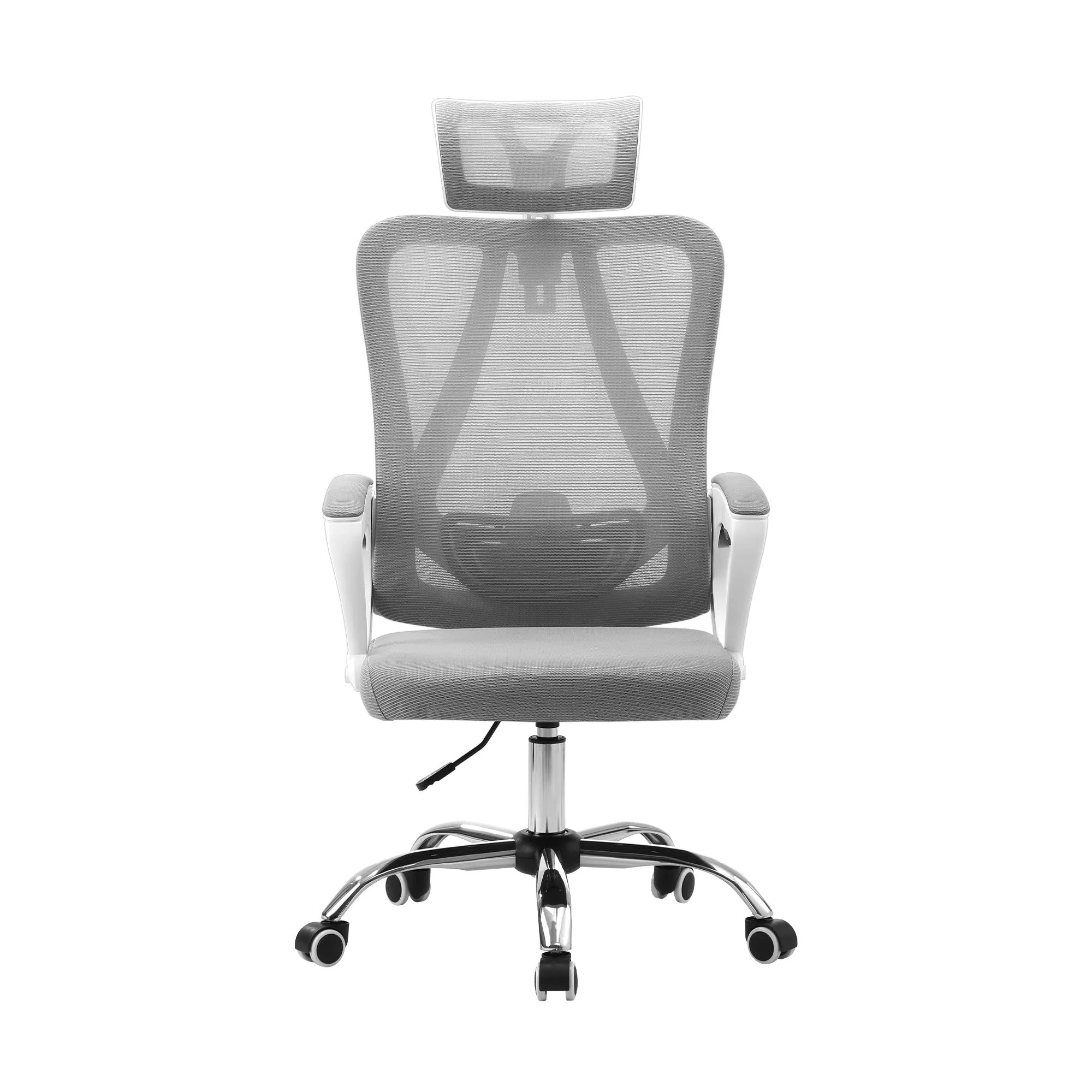 Oikiture Mesh Office Chair Adjustable Lumbar Support Reclining Computer White