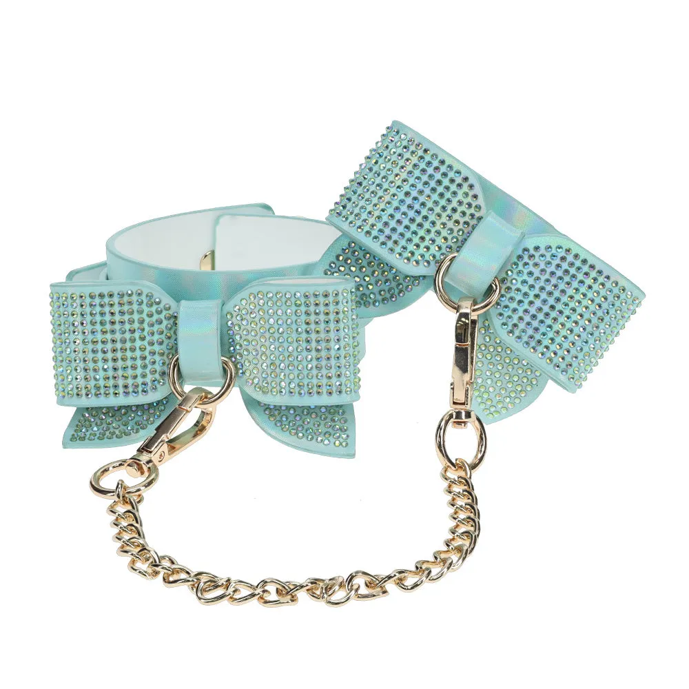 Ouch! Paris Crystal Bow & Holographic Faux Leather BDSM Kit Handbag