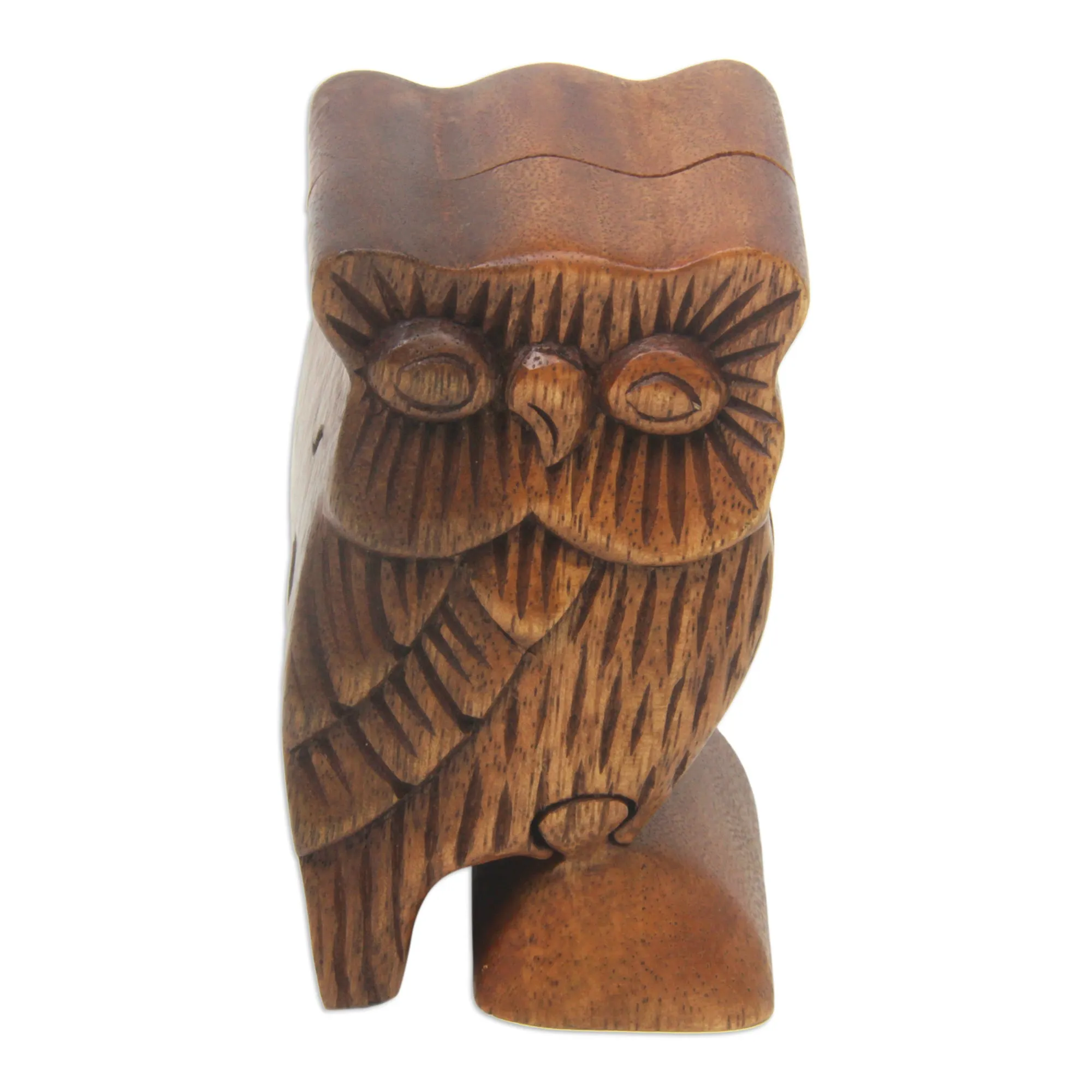 Owl Theme Wood Puzzle Box - The Owl's Secret | NOVICA
