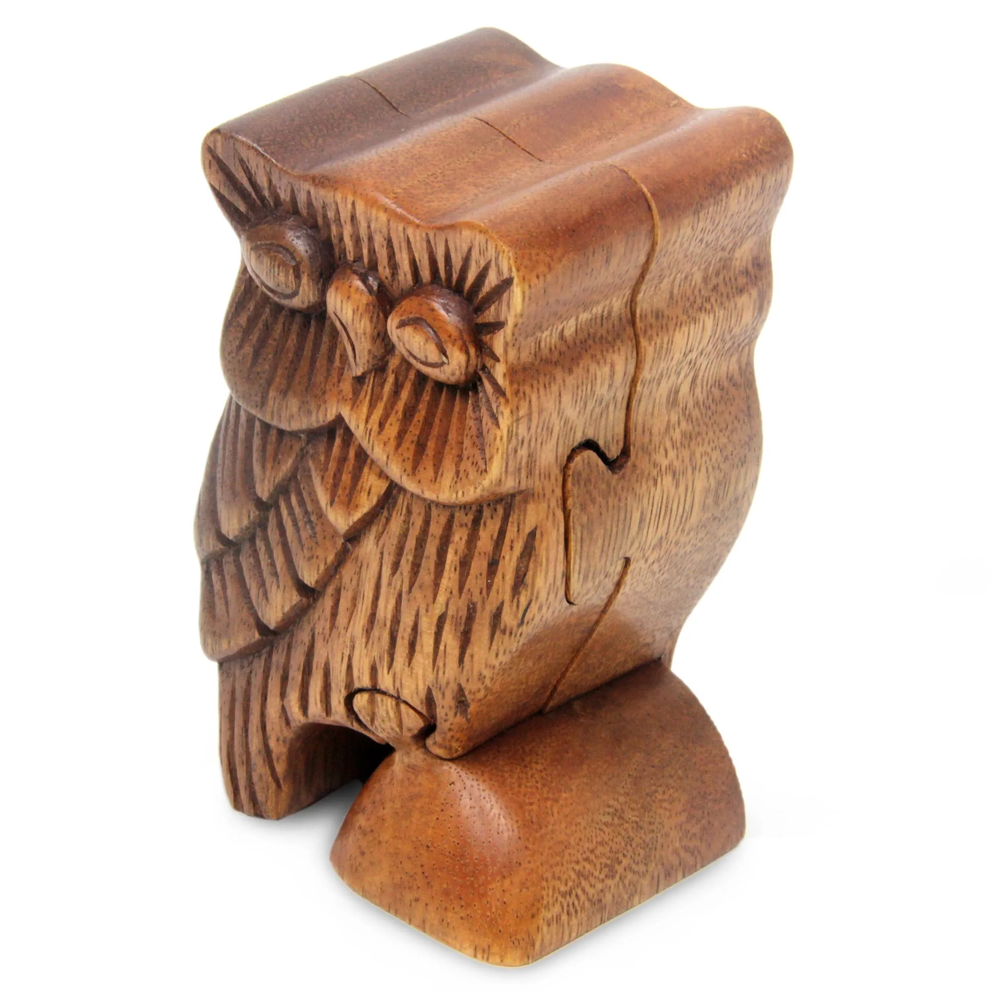 Owl Theme Wood Puzzle Box - The Owl's Secret | NOVICA