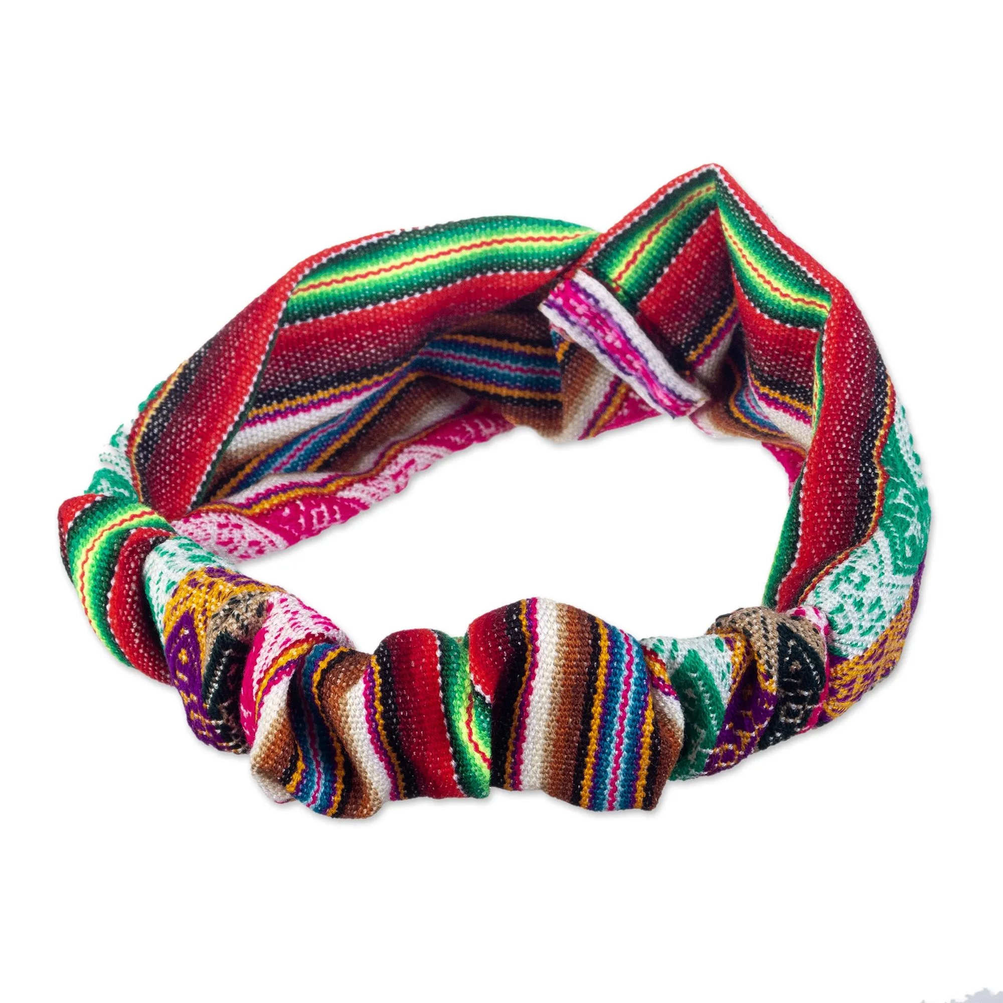 Peruvian Multicolor Headband with Andean Motifs - Andean Festival | NOVICA