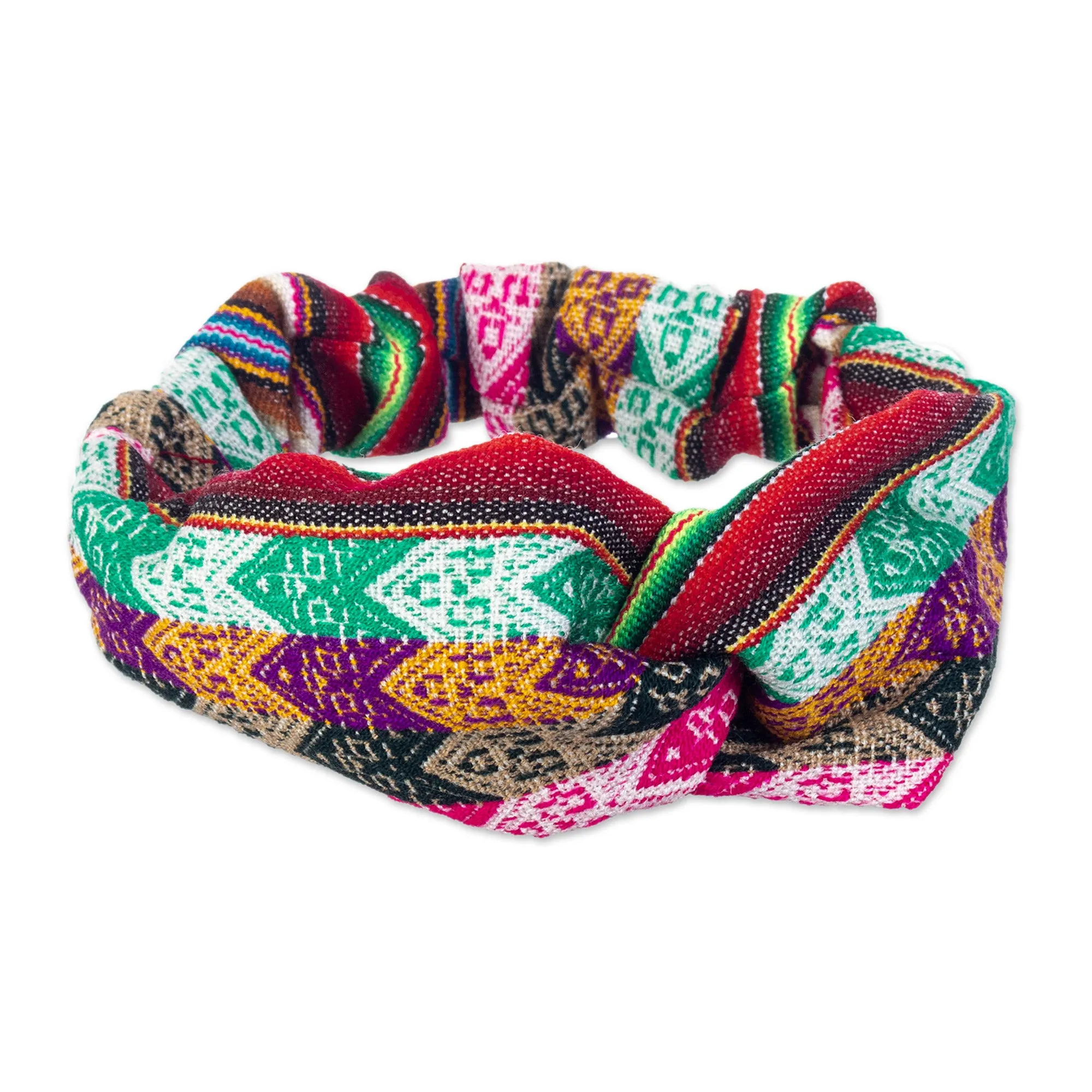 Peruvian Multicolor Headband with Andean Motifs - Andean Festival | NOVICA