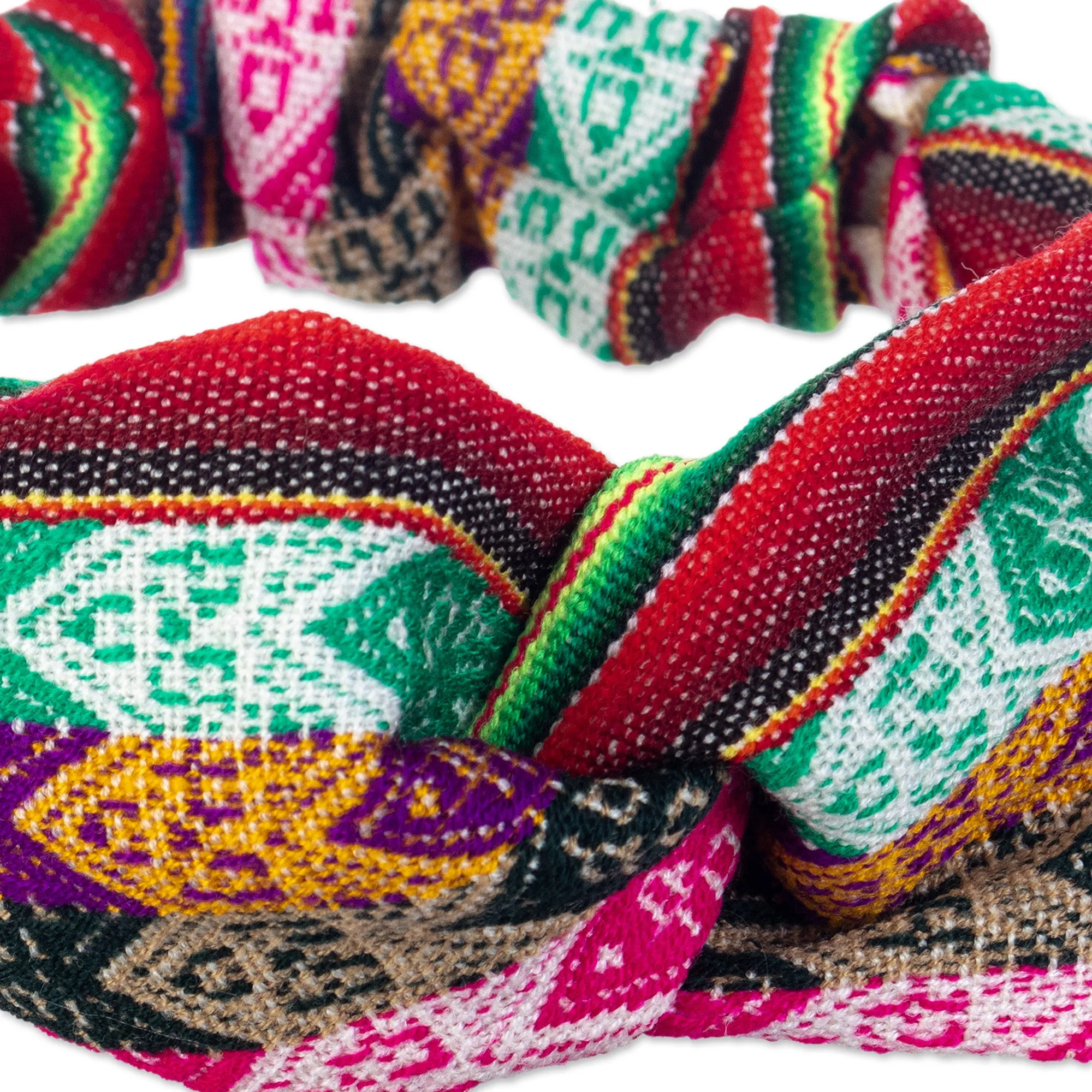 Peruvian Multicolor Headband with Andean Motifs - Andean Festival | NOVICA
