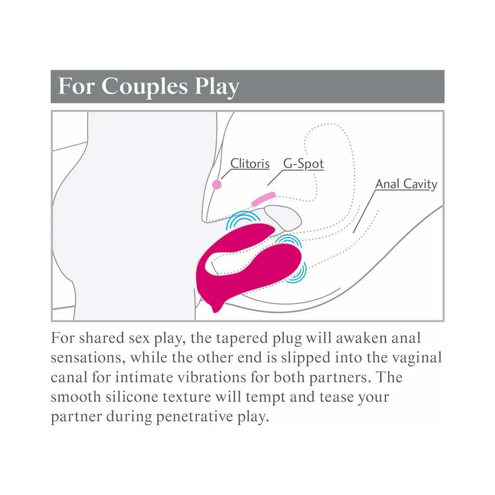 Pipedream 3Some Double Ecstasy Dual Stimulation Silicone Vibrator Red